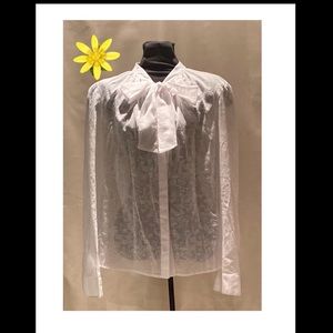 Maxime white organza blouse - size XL